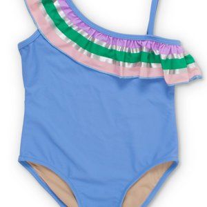 Shade Critters Periwinkle Ruffle Shoulder Swimsuit